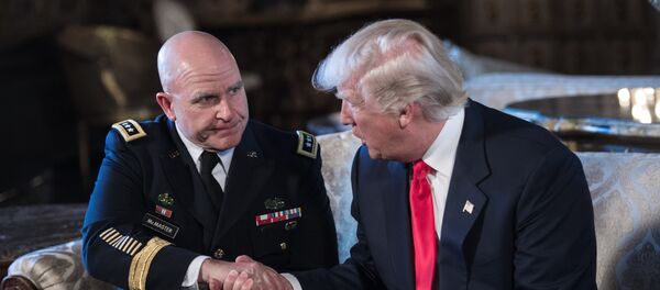 US President Donald Trump shakes hands with US Army Lieutenant General H.R. McMaster (L) as his national security adviser at his Mar-a-Lago resort in Palm Beach, Florida, on February 20, 2017. - Sputnik International