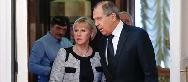 Russian Foreign Minister Sergei Lavrov (R) and his Swedish counterpart Margot Wallstrom during a meeting in Moscow, Russia, February 21, 2017 Russian Foreign Minister Sergei Lavrov (R) and his Swedish counterpart Margot Wallstrom during a meeting in Moscow, Russia, February 21, 2017 - Sputnik International