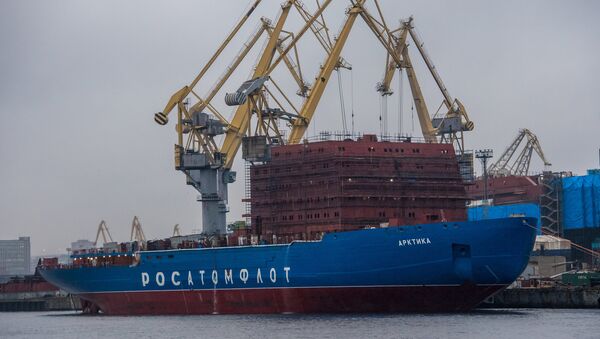 The Arktika icebreaker at the Admiralty Shipyards in St. Petersburg - Sputnik International