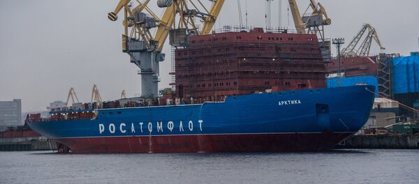 The Arktika icebreaker at the Admiralty Shipyards in St. Petersburg The Arktika icebreaker at the Admiralty Shipyards in St. Petersburg - Sputnik International