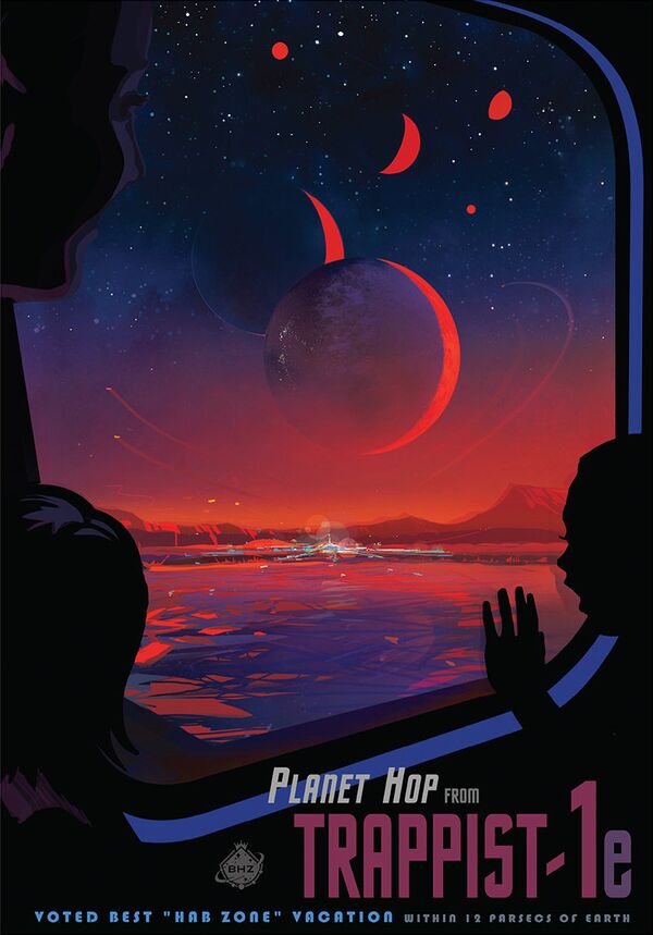 This poster imagines what a trip to TRAPPIST-1e might be like. This poster imagines what a trip to TRAPPIST-1e might be like. - Sputnik International