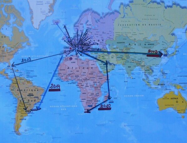 A map that chronicles d’Antibes' travels. - Sputnik International