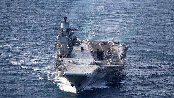 British Navy and Air Force escort Russian warships Admiral Kuznetsov and Pyotr Veliky - Sputnik International