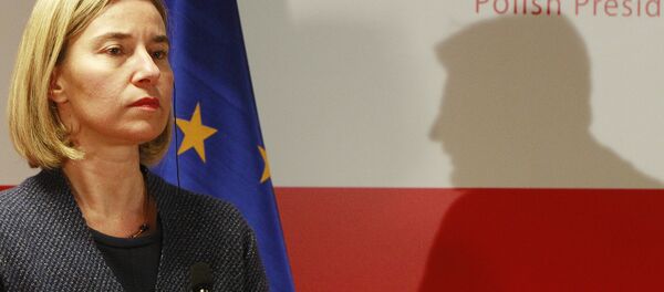 The High Representative of the European Union for Foreign Affairs and Security Policy Federica Mogherini attends a press conference, as the shadow of Poland's Foreign Minister Witold Waszczykowski is seen in the background, after a meeting with foreign ministers of Central and South-Eastern European countries, in Warsaw, Poland, Tuesday, Nov. 29, 2016. The High Representative of the European Union for Foreign Affairs and Security Policy Federica Mogherini attends a press conference, as the shadow of Poland's Foreign Minister Witold Waszczykowski is seen in the background, after a meeting with foreign ministers of Central and South-Eastern European countries, in Warsaw, Poland, Tuesday, Nov. 29, 2016. - Sputnik International