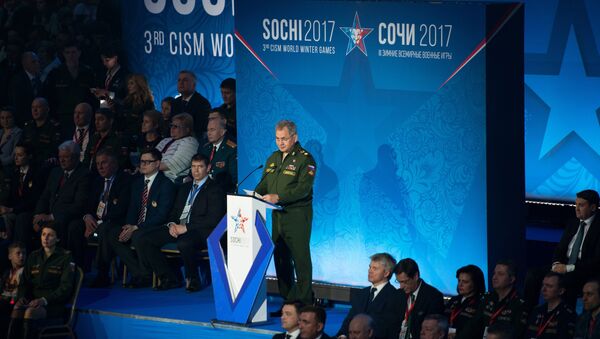 Russian Defense Minister Sergei Shoigu at the opening of the 3rd CISM World Military Winter Games - Sputnik International