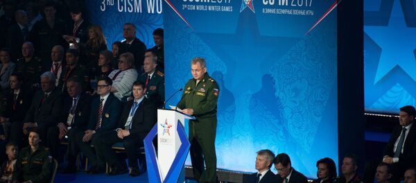 Russian Defense Minister Sergei Shoigu at the opening of the 3rd CISM World Military Winter Games - Sputnik International
