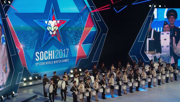 The Alexandrov Academic Ensemble of Song and Dance of the Russian Army performs at the opening ceremony of the 3rd CISM World Military Winter Games - Sputnik International