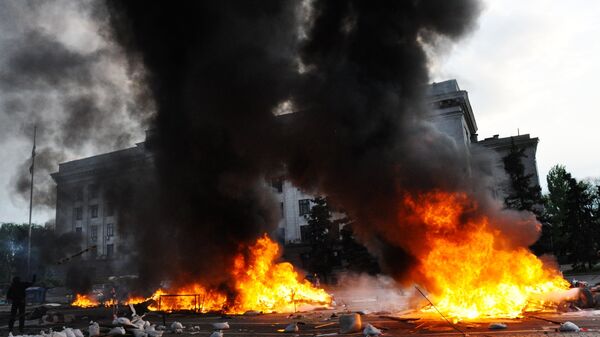 The House of Trade Unions building in Odessa on May 2, 2014 - Sputnik International