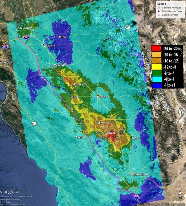 Total subsidence in California’s San Joaquin Valley Total subsidence in California’s San Joaquin Valley - Sputnik International