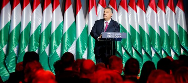 Hungarian Prime Minister Viktor Orban speaks during his state-of-the-nation address in Budapest, Hungary, February 10, 2017. Hungarian Prime Minister Viktor Orban speaks during his state-of-the-nation address in Budapest, Hungary, February 10, 2017. - Sputnik International