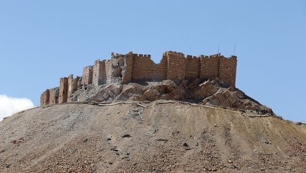 View of Fakhr-al-Din al-Ma'ani Castle, known as Palmyra citadel, on a hilltop in the ancient city of Palmyra (File) - Sputnik International