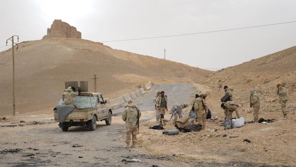 Syrian government army and militia fight for Palmyra - Sputnik International