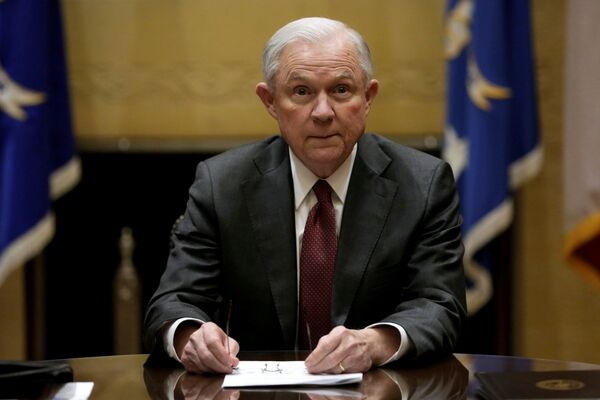 U.S. Attorney General Jeff Sessions holds his first meeting with heads of federal law enforcement components at the Justice Department. in Washington U.S., February 9, 2017 U.S. Attorney General Jeff Sessions holds his first meeting with heads of federal law enforcement components at the Justice Department. in Washington U.S., February 9, 2017 - Sputnik International