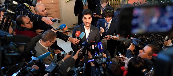 A member of the rebel delegation Osama Abu Zeid speaks to the media during the second day of Syria peace talks at Astana's Rixos President Hotel on January 24, 2017 - Sputnik International
