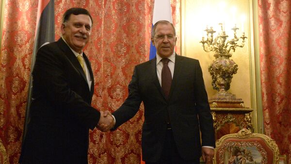 Russian Foreign Minister Sergei Lavrov meets with Libyan Prime Minister Fayez al-Saraj - Sputnik International