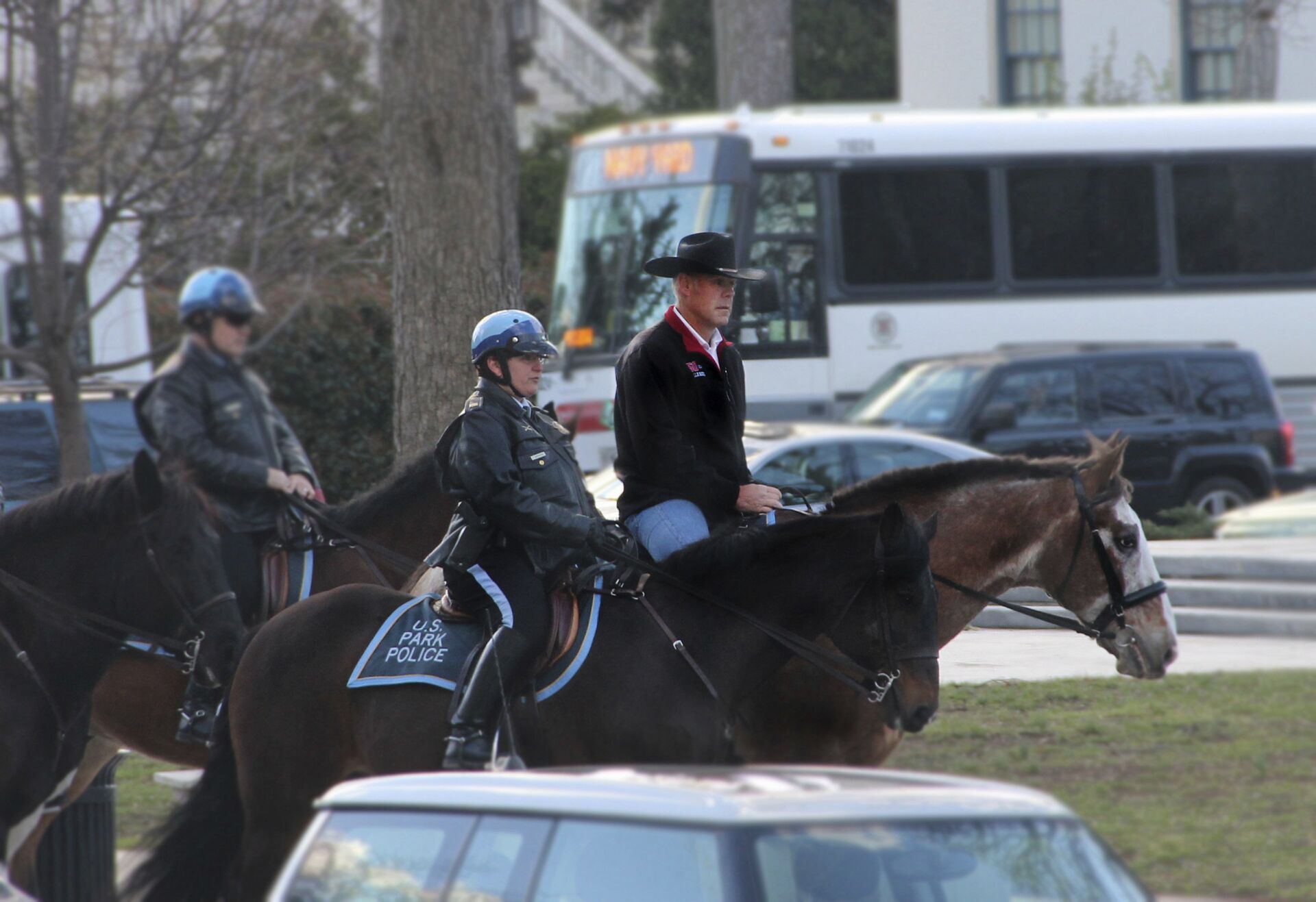 Interior Secretary Ryan Zinke arriving for his first day of work at the Interior Department in Washington, Thursday, March 2, 2017, aboard Tonto, an 17-year-old Irish sport horse - Sputnik International, 1920, 22.09.2022