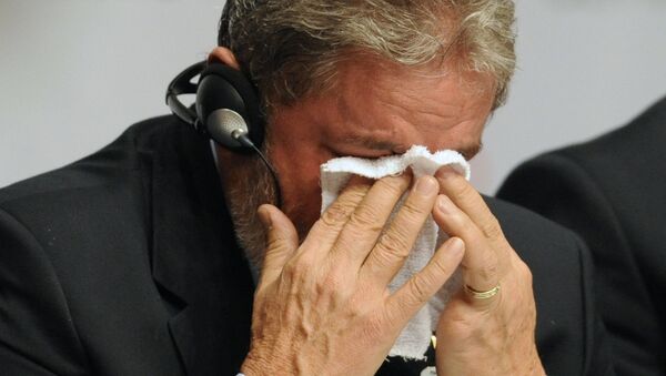 Brazilian President Luiz Inacio Lula da Silva cries at the press conference after Rio won the right to host the 2016 Olympic games, on October 2, 2009 in Copenhagen - Sputnik International