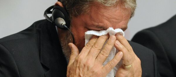 Brazilian President Luiz Inacio Lula da Silva cries at the press conference after Rio won the right to host the 2016 Olympic games, on October 2, 2009 in Copenhagen - Sputnik International
