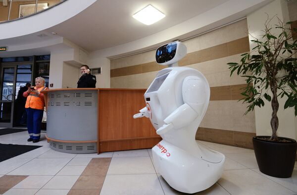 Robot Metrosha in the central office of Moscow Metro in Prospekt Mira station Robot Metrosha in the central office of Moscow Metro in Prospekt Mira station - Sputnik International