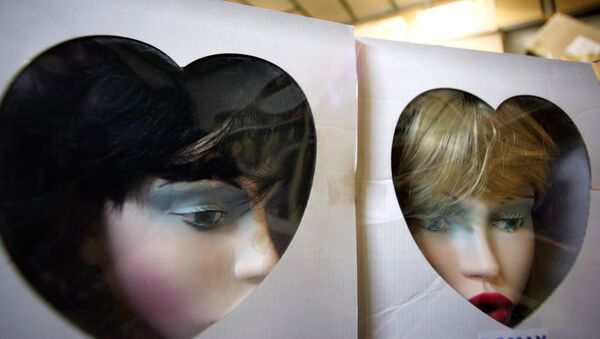 View of the heads which completed the making of latex-made adult dolls ready for shipment on an assembly line of the Domax company in Courcelles les lens, Northern France - Sputnik International