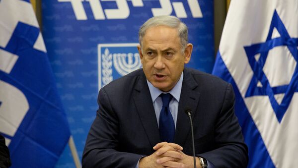 Israel's Prime Minister Benjamin Netanyahu attends his Likud party session in the Knesset, Israel's parliament in Jerusalem, Monday, Feb. 8. 2016. - Sputnik International