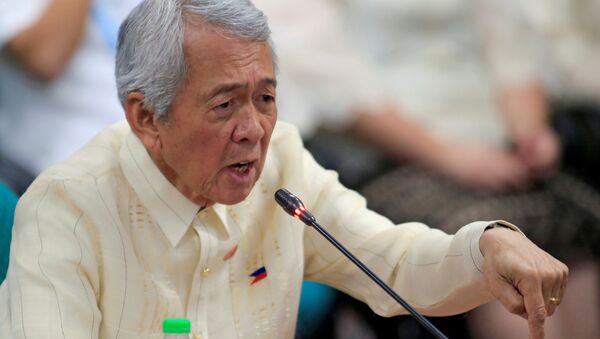 Philippine Foreign Secretary Perfecto Yasay gestures during a commission on Appointment hearing at the Senate headquarters in Pasay city, metro Manila, Philippines March 8, 2017 - Sputnik International