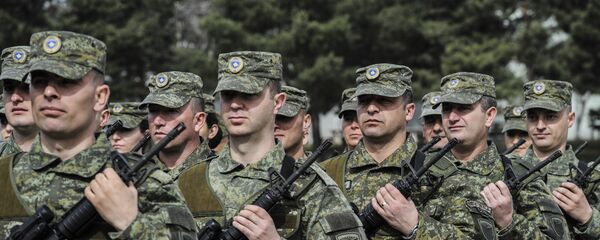 Members of Kosovo Security Force (KSF) attend a ceremony marking the 19th anniversary of Kosovo Liberation Army (KLA) Commander Adem Jashari death, in capital Pristina, Kosovo in this photo taken on Sunday, March 5, 2017 - Sputnik International