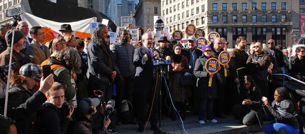 People gather to show solidarity with the countless individuals affected by deportation, March 9, 2017 at Foley Square in New York People gather to show solidarity with the countless individuals affected by deportation, March 9, 2017 at Foley Square in New York - Sputnik International