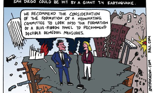 California Earthquake Cartoon California Earthquake Cartoon - Sputnik International