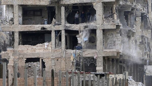 Damaged building in Aleppo - Sputnik International