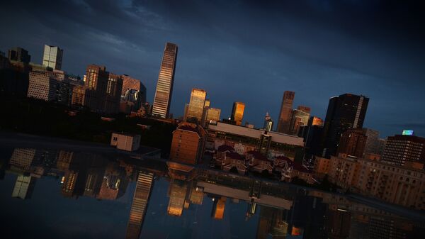 View of the Central Business District at sunset in Beijing - Sputnik International