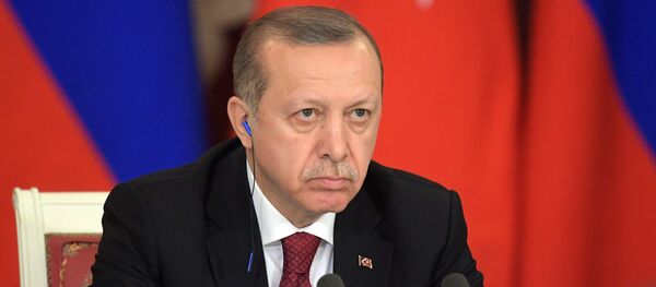 Turkish President Recep Tayyip Erdogan at the ceremony of signing documents after the sixth meeting of the Russia-Turkey High-Level Cooperation Council Turkish President Recep Tayyip Erdogan at the ceremony of signing documents after the sixth meeting of the Russia-Turkey High-Level Cooperation Council - Sputnik International