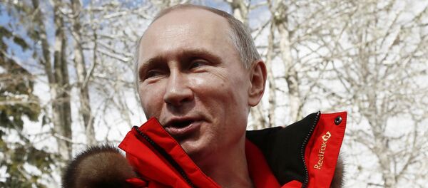 Russian President Vladimir Putin speaks during his meeting with Russian athletes, winners of the cross country 4x2.5km open relay, at the 2014 Winter Paralympic, Saturday, March 15, 2014, in Krasnaya Polyana, Russia. (File) Russian President Vladimir Putin speaks during his meeting with Russian athletes, winners of the cross country 4x2.5km open relay, at the 2014 Winter Paralympic, Saturday, March 15, 2014, in Krasnaya Polyana, Russia. (File) - Sputnik International