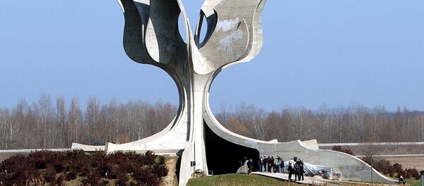 The monument for thousands of Jews, Serbs, Gypsies and anti-fascist Croats tortured and killed in Jasenovac concentration camp 1941-45 (File) The monument for thousands of Jews, Serbs, Gypsies and anti-fascist Croats tortured and killed in Jasenovac concentration camp 1941-45 (File) - Sputnik International