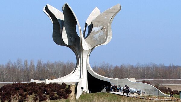 The monument for thousands of Jews, Serbs, Gypsies and anti-fascist Croats tortured and killed in Jasenovac concentration camp 1941-45 (File) - Sputnik International