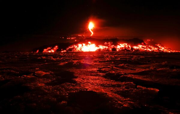 Italy's Mount Etna, Europe's tallest and most active volcano, spews lava as it erupts on the southern island of Sicily, Italy February 28, 2017 Italy's Mount Etna, Europe's tallest and most active volcano, spews lava as it erupts on the southern island of Sicily, Italy February 28, 2017 - Sputnik International