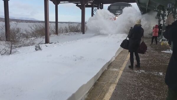 Amtrak Snow-mo Collision - Sputnik International