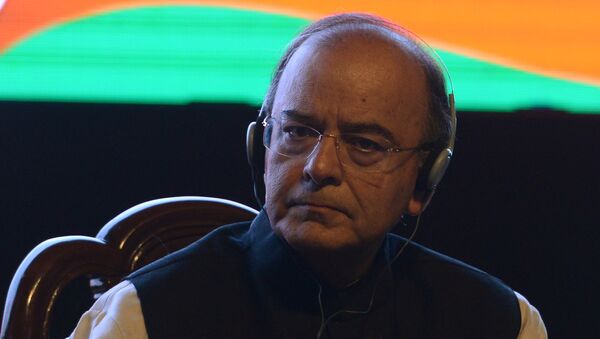 Minister of Defence, Finance and Corporate Affairs of India Arun Jaitley listens during the inaugural session of the India-Russia military and industrial conference in New Delhi on March 17, 2017 - Sputnik International