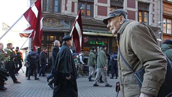 Waffen-SS veterans march in Riga - Sputnik International