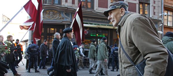 Waffen-SS veterans march in Riga Waffen-SS veterans march in Riga - Sputnik International