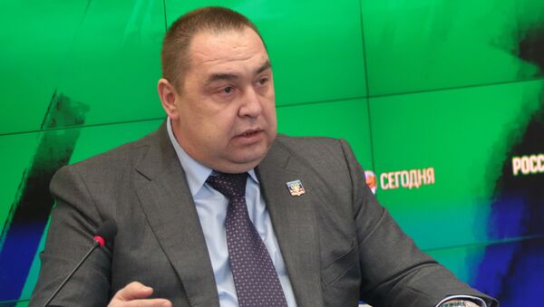 Leader of the LPR Igor Plotnitsky at a press conference in multimedia press center MIA Rossiya Segodnya in Simferopol - Sputnik International
