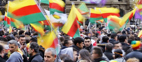 Thousands of Kurds celebrate the Newroz spring festival and protest against Turkish President Erdogan. Thousands of Kurds celebrate the Newroz spring festival and protest against Turkish President Erdogan. - Sputnik International