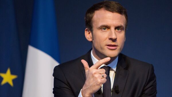 French presidential candidate Emmanuel Macron presents his program - Sputnik International