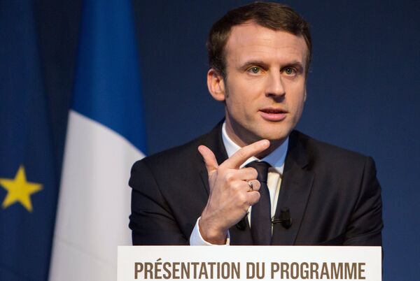 French presidential candidate Emmanuel Macron presents his program French presidential candidate Emmanuel Macron presents his program - Sputnik International