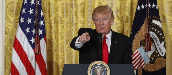 President Donald Trump calls on a reporter during a news conference, Thursday, Feb. 16, 2017, in the East Room of the White House in Washington President Donald Trump calls on a reporter during a news conference, Thursday, Feb. 16, 2017, in the East Room of the White House in Washington - Sputnik International