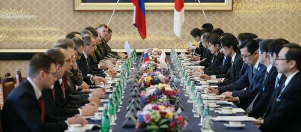 Russian Foreign Minister Sergei Lavrov, center left, and Japanese Defense Minister Tomomi Inada, center right, during two-plus-two talks between defense and foreign ministers of Japan and Russia, in Tokyo. Russian Foreign Minister Sergei Lavrov, center left, and Japanese Defense Minister Tomomi Inada, center right, during two-plus-two talks between defense and foreign ministers of Japan and Russia, in Tokyo. - Sputnik International