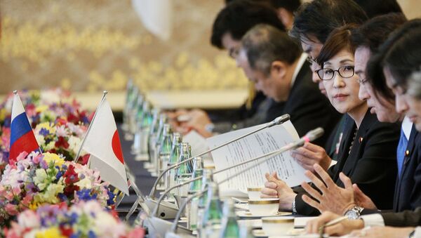 Japanese Defense Minister Tomomi Inada during two-plus-two talks between defense and foreign ministers of Japan and Russia, in Tokyo. - Sputnik International