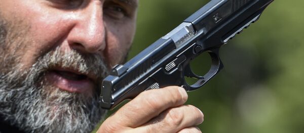 Demo firing a PL-14 Lebedev pistol of the Kalashnikov Concern at the Army 2015 International Military-Technical Forum in Kubinka. (File) - Sputnik International