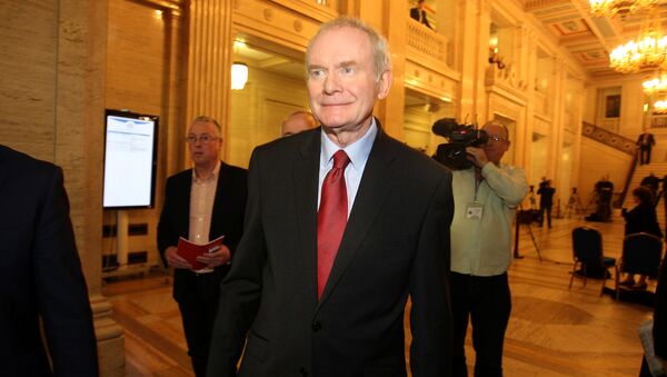 Northern Ireland's former Deputy First Minister Martin McGuinness leaves Assembly at Parliament Buildings in Stormont in Belfast, Northern Ireland, January 16, 2017. - Sputnik International
