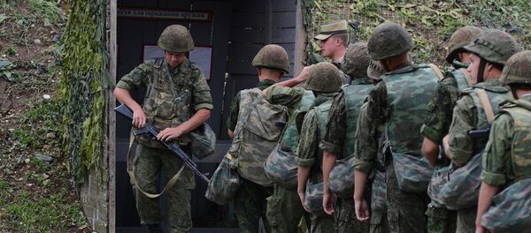 Russian troops during exercises at the Kanchaveli advanced outpost. (File) Russian troops during exercises at the Kanchaveli advanced outpost. (File) - Sputnik International